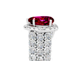 White gold Heart Cut Halo Pavé Diamond Engagement Ring with Split Shank and Four-Prong Setting_5