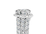 White gold Heart Cut Halo Pavé Diamond Engagement Ring with Split Shank and Four-Prong Setting_5