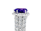 White gold Heart Cut Halo Pavé Diamond Engagement Ring with Split Shank and Four-Prong Setting_5