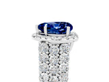 White gold Heart Cut Halo Pavé Diamond Engagement Ring with Split Shank and Four-Prong Setting_5