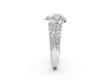 White gold Heart Cut Halo Pavé Diamond Engagement Ring with Split Shank and Four-Prong Setting_6