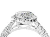 White gold Heart Cut Halo Pavé Diamond Engagement Ring with Split Shank and Four-Prong Setting_8