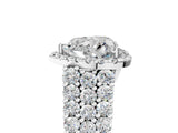 White gold Heart Cut Halo Pavé Diamond Engagement Ring with Split Shank and Four-Prong Setting_9