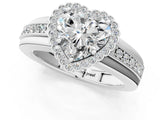 White gold Heart Cut Halo Pave Band Four-Prong Ring_75