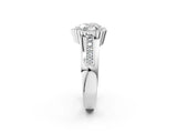White gold Heart Cut Halo Pave Band Four-Prong Ring_76