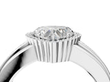 White gold Heart Cut Halo Pave Band Four-Prong Ring_78