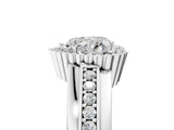 White gold Heart Cut Halo Pave Band Four-Prong Ring_79