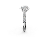 White gold Heart Cut Halo Pave Band Four-Prong Setting Ring_22