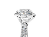 White gold Heart Cut Halo Pave Band Four-Prong Setting Ring_25