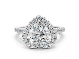 White gold Heart Cut Halo Pave Diamond Engagement Ring with Four-Prong Setting_8