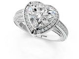White gold Heart Cut Halo Pave Split Shank Prong Setting Ring_33