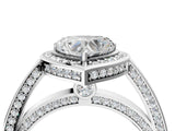 White gold Heart Cut Halo Pave Split Shank Prong Setting Ring_36