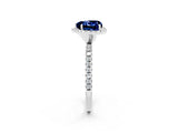 White gold Heart Cut Halo Round Diamond Pavé Band Four-Prong Ring_2