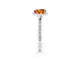 White gold Heart Cut Halo Round Diamond Pavé Band Four-Prong Ring_2