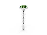 White gold Heart Cut Halo Round Diamond Pavé Band Four-Prong Ring_2