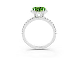 White gold Heart Cut Halo Round Diamond Pavé Band Four-Prong Ring_3