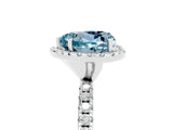 White gold Heart Cut Halo Round Diamond Pavé Band Four-Prong Ring_5
