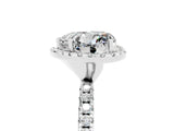 White gold Heart Cut Halo Round Diamond Pavé Band Four-Prong Ring_5