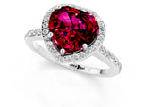 White gold Heart Cut Halo Round Diamond Pavé Band with Four-Prong Setting_1