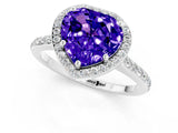 White gold Heart Cut Halo Round Diamond Pavé Band with Four-Prong Setting_1