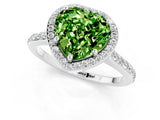 White gold Heart Cut Halo Round Diamond Pavé Band with Four-Prong Setting_1