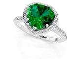 White gold Heart Cut Halo Round Diamond Pavé Band with Four-Prong Setting_1