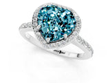 White gold Heart Cut Halo Round Diamond Pavé Band with Four-Prong Setting_1