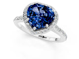 White gold Heart Cut Halo Round Diamond Pavé Band with Four-Prong Setting_1