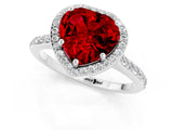 White gold Heart Cut Halo Round Diamond Pavé Band with Four-Prong Setting_1