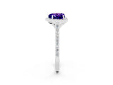 White gold Heart Cut Halo Round Diamond Pavé Band with Four-Prong Setting_2