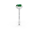 White gold Heart Cut Halo Round Diamond Pavé Band with Four-Prong Setting_2
