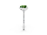 White gold Heart Cut Halo Round Diamond Pavé Band with Four-Prong Setting_2