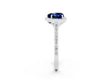 White gold Heart Cut Halo Round Diamond Pavé Band with Four-Prong Setting_2