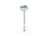 White gold Heart Cut Halo Round Diamond Pavé Band with Four-Prong Setting_2