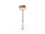 White gold Heart Cut Halo Round Diamond Pavé Band with Four-Prong Setting_2