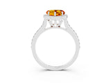 White gold Heart Cut Halo Round Diamond Pavé Band with Four-Prong Setting_3