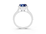 White gold Heart Cut Halo Round Diamond Pavé Band with Four-Prong Setting_3