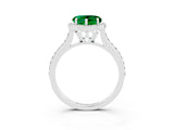 White gold Heart Cut Halo Round Diamond Pavé Band with Four-Prong Setting_3
