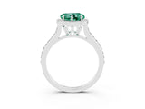 White gold Heart Cut Halo Round Diamond Pavé Band with Four-Prong Setting_3