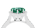 White gold Heart Cut Halo Round Diamond Pavé Band with Four-Prong Setting_4