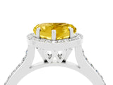 White gold Heart Cut Halo Round Diamond Pavé Band with Four-Prong Setting_4