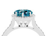 White gold Heart Cut Halo Round Diamond Pavé Band with Four-Prong Setting_4