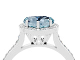 White gold Heart Cut Halo Round Diamond Pavé Band with Four-Prong Setting_4