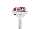 White gold Heart Cut Halo Round Diamond Pavé Band with Four-Prong Setting_5