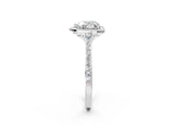 White gold Heart Cut Halo Round Diamond Pavé Band with Four-Prong Setting_5