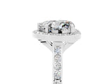 White gold Heart Cut Halo Round Diamond Pavé Band with Four-Prong Setting_5