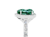 White gold Heart Cut Halo Round Diamond Pavé Band with Four-Prong Setting_5