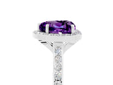 White gold Heart Cut Halo Round Diamond Pavé Band with Four-Prong Setting_5