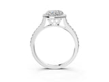 White gold Heart Cut Halo Round Diamond Pavé Band with Four-Prong Setting_6