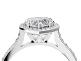 White gold Heart Cut Halo Round Diamond Pavé Band with Four-Prong Setting_7